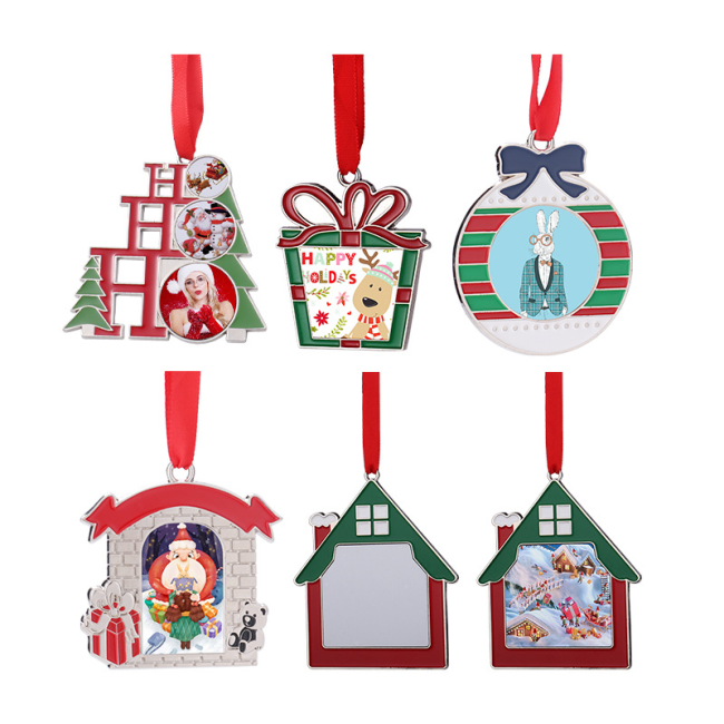 Locustsub Sublimation Zinc Alloy Metal Christmas Pendant Ornaments,50pcs/case