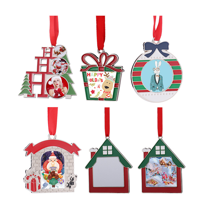 Locustsub Sublimation Zinc Alloy Metal Christmas Pendant Ornaments,50pcs/case