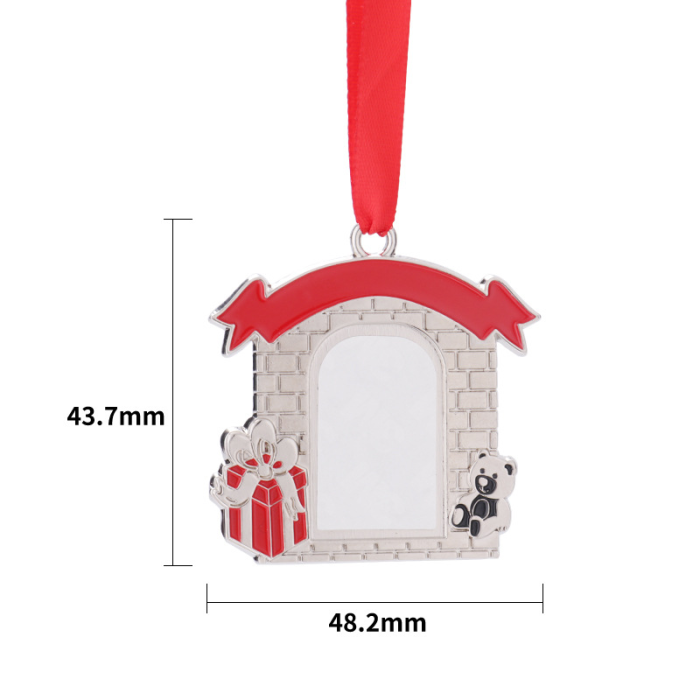 Locustsub Sublimation Zinc Alloy Metal Christmas Pendant Ornaments,50pcs/case