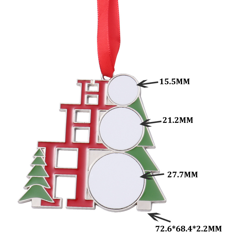 Locustsub Sublimation Zinc Alloy Metal Christmas Pendant Ornaments,50pcs/case