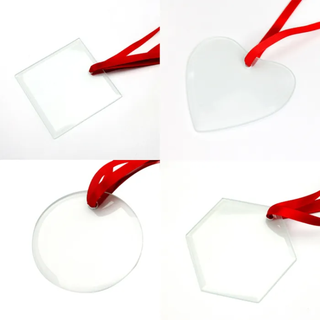 Locustsub china warehouse sublimation Christmas glass ornaments 50pcs/case