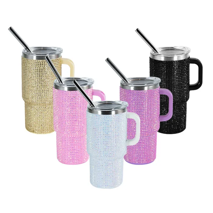 Locustsub china warehouse Rhinestone 5oz mini cups with handle 25pcs 25pcs/case