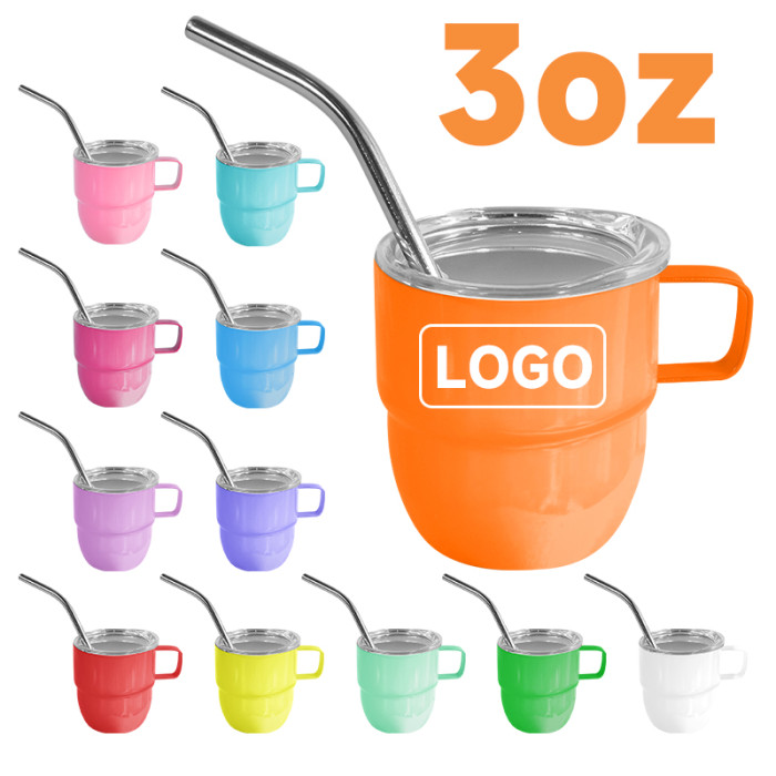 Locustsub China Warehouse Mix Color 3oz Mini Shot Glass Mug With Handle