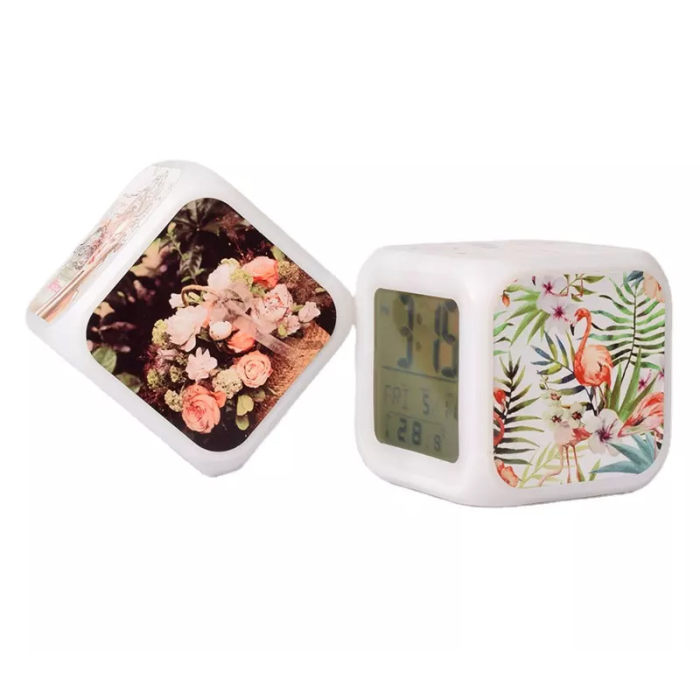 Locustsub China Warehouse Sublimation Led Color Gradient Digital Alarm Clock,25pcs/cacase