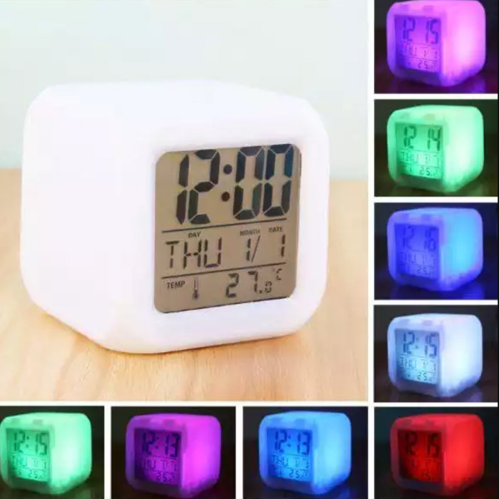 Locustsub China Warehouse Sublimation Led Color Gradient Digital Alarm Clock,25pcs/cacase