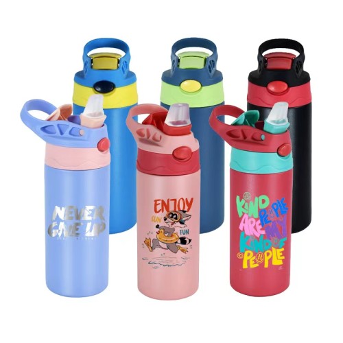 Locustsub china warehouse 12oz powder coated top flip kids water bottle mixed colors