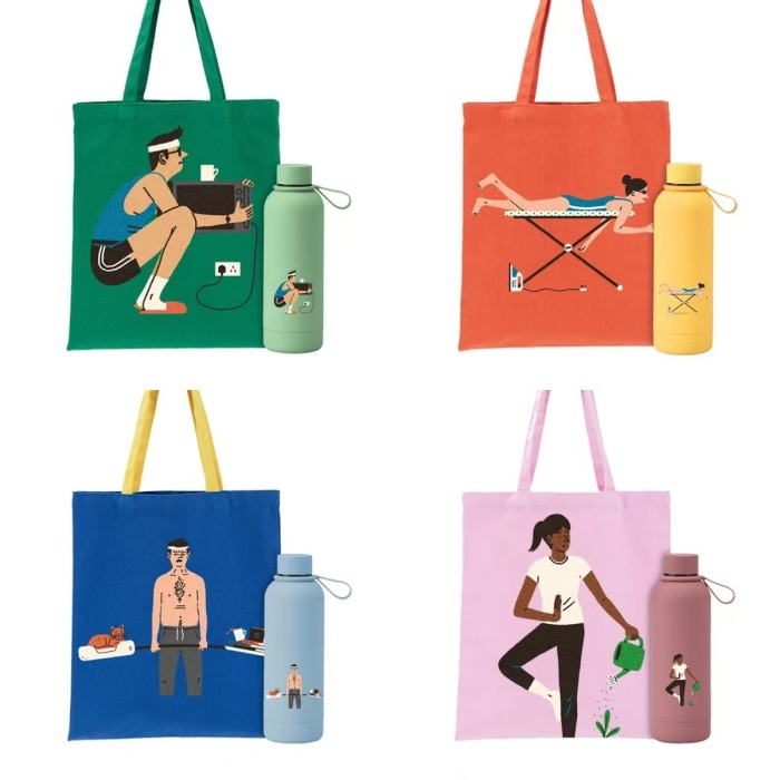Locustsub US Warehouse Canvas Bags+17oz Sports Water Bottle 4pcs/case