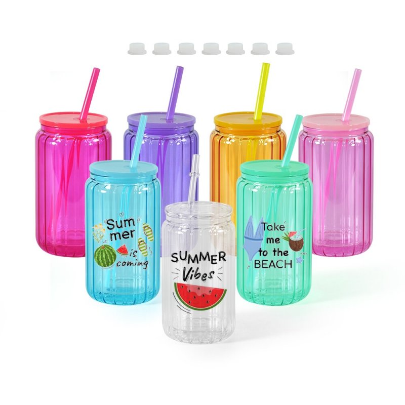 Locustsub China Warehouse 16oz Sublimation Stripe Snow globe Glass Can,25pcs/case