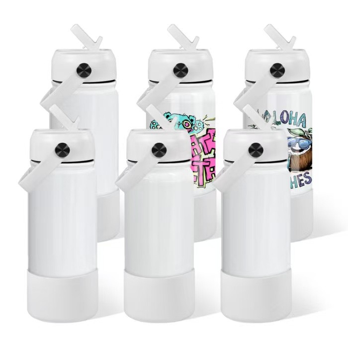 Locustsub US Warehouse 18/32oz sublimtion Glossy water bottle with rubber bottom 25pcs/case