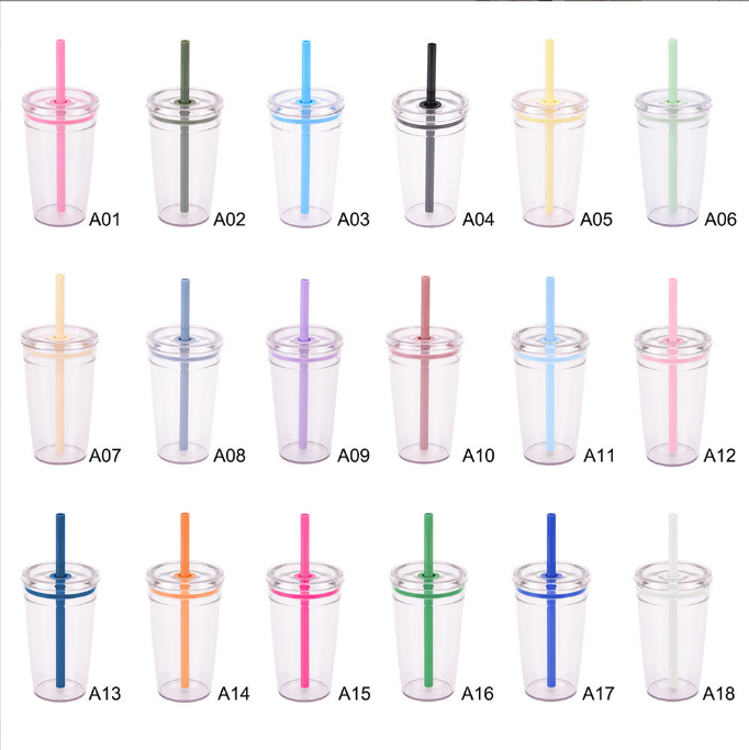Locustsub China Warehouse 450ml Colorful Single Wall Plastic Tumbler Cup,40pcs/case