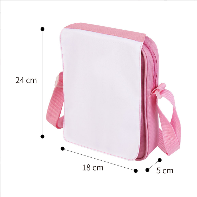 Locustsub Sublimation Mix Color Polyester Cartoon Student Single Shoulder Printed Crossbody Bag,25pcs/case