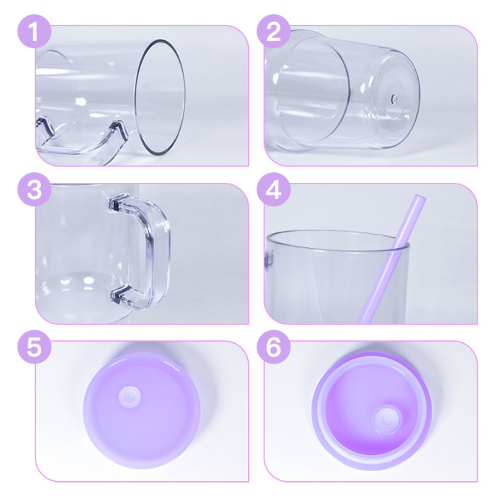 Locustsub US Warehouse BPA Free 20oz Plastic Cups With Handle Mixed Colors Lids,25pcs/case