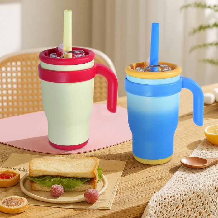 Sichuan Locusts 14oz powder coated Colored Stainless Steel Kids Tumbler water bottle Cups,6pcs/case