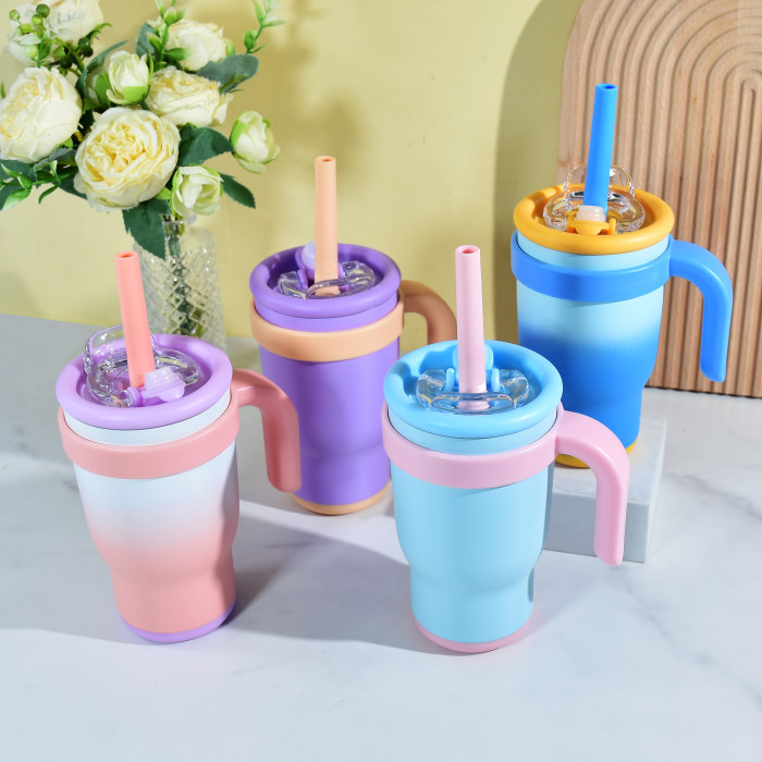 Sichuan Locusts 14oz powder coated Colored Stainless Steel Kids Tumbler water bottle Cups,6pcs/case