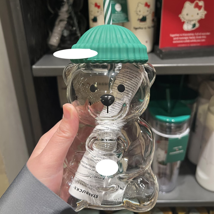 Locustsub China Warehouse Cute Reusable Environmental Protection Bearista Bear Glass/Straw Cup