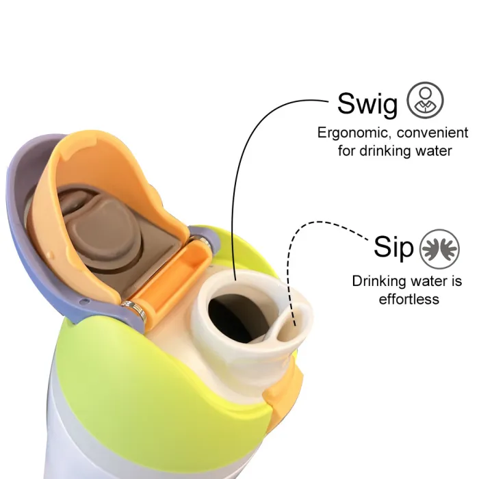 Locustsub No Pit 16oz sublimation FreeSip Insulated Stainless Steel Kids Water Bottle with Straw,25pcs/case