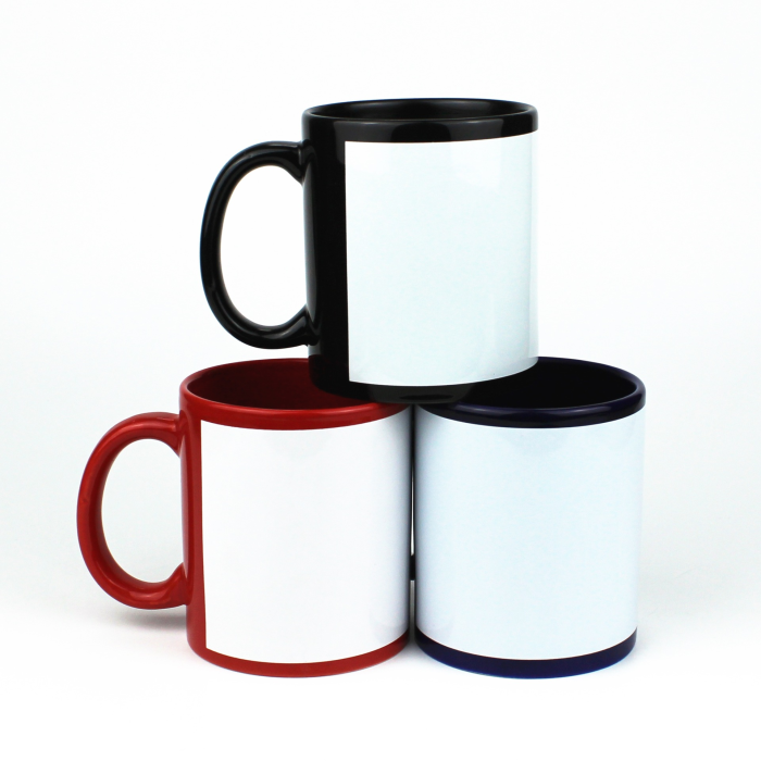 Locustsub Chinese Warehouse 11oz Mix Color Sublimation Ceramic Mug With White Patch,36pcs/case
