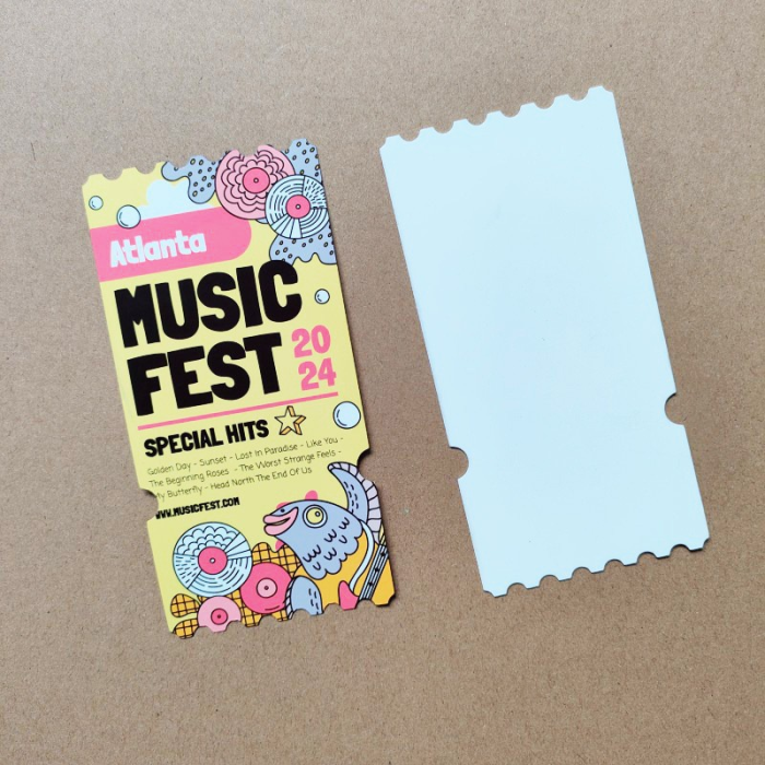 Locustsub CHINA Warehouse Sublimation PET Ticket for Concert Commemoration,100pcs/case