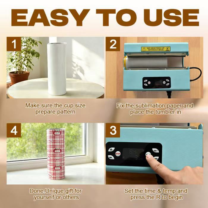 Locustsub US Warehouse 20&30oz in common use Auto tumbler press machines with heat mats