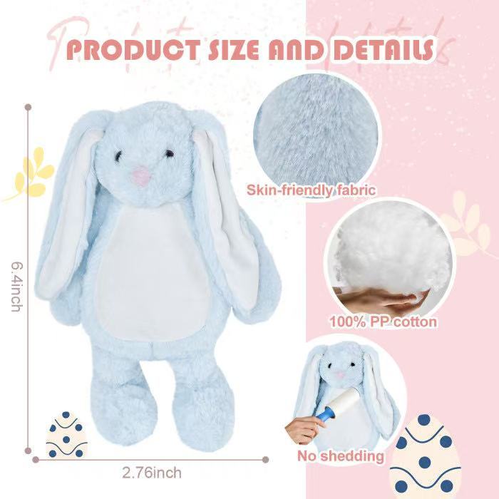 Locustsub US Warehouse 30cm size bunny dolls for Easter 24pcs/case (mixed 8color) belly foot ear can do subliamtion