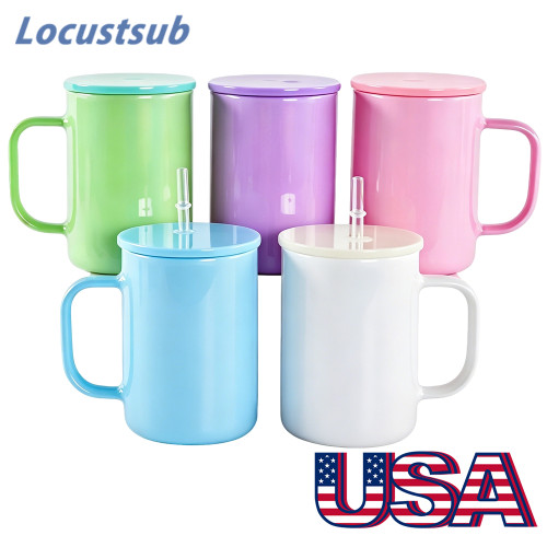 Locustsub US Warehouse 17oz subliamtion rainbow shimmer glass cups 12pcs/case
