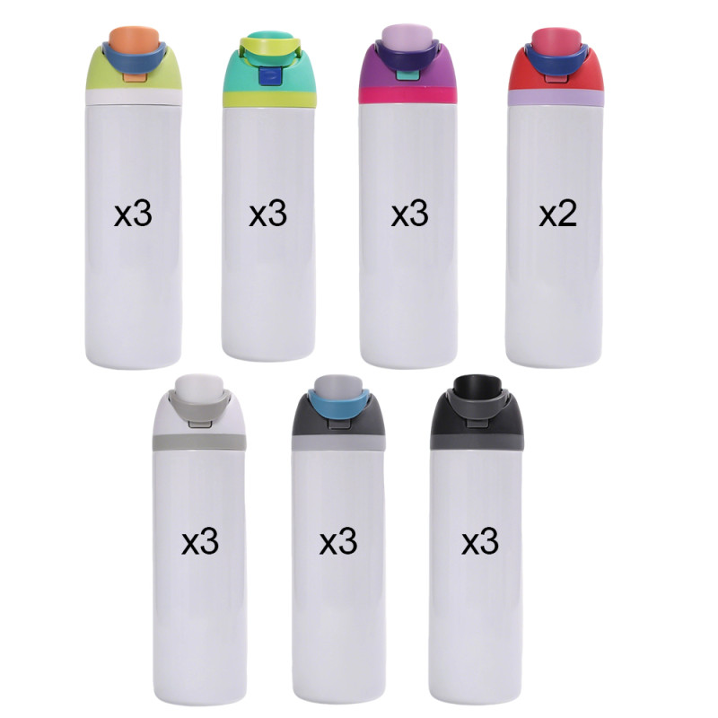 Locustsubpre sale No Pit US Warehouse 20oz sublimation FreeSip Insulated Stainless Steel Kids Water Bottle with Straw,20pcs/case