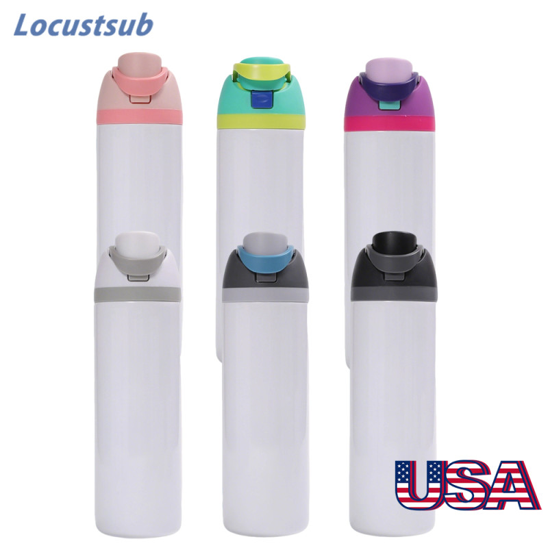 Locustsub US warehouse  pre sale No Pit 32oz sublimation FreeSip Insulated Stainless Steel Kids Water Bottle with Straw,12pcs/case