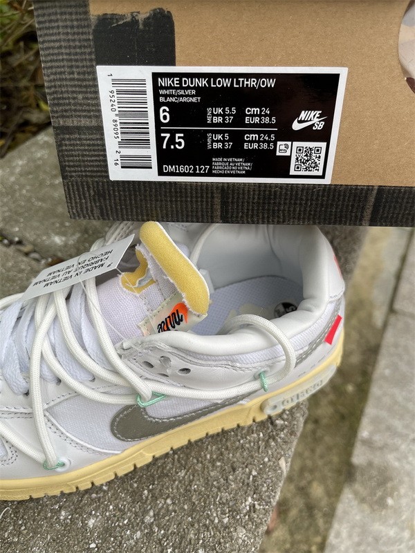 Authentic Off-White x Nike Dunk Low White