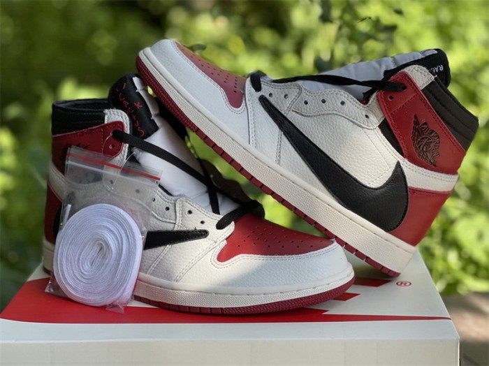 Authentic Travis Scott x Fragment x Air Jordan 1 White Red