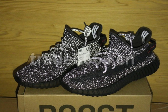 Authentic Yeezy Boost 350 V2 Static Black full-reflective