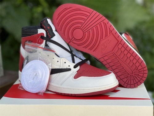 Authentic Travis Scott x Fragment x Air Jordan 1 White Red GS