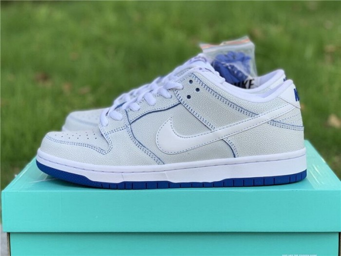 Authentic Nike SB Dunk Low Pro Premium White Game Royal Women Size