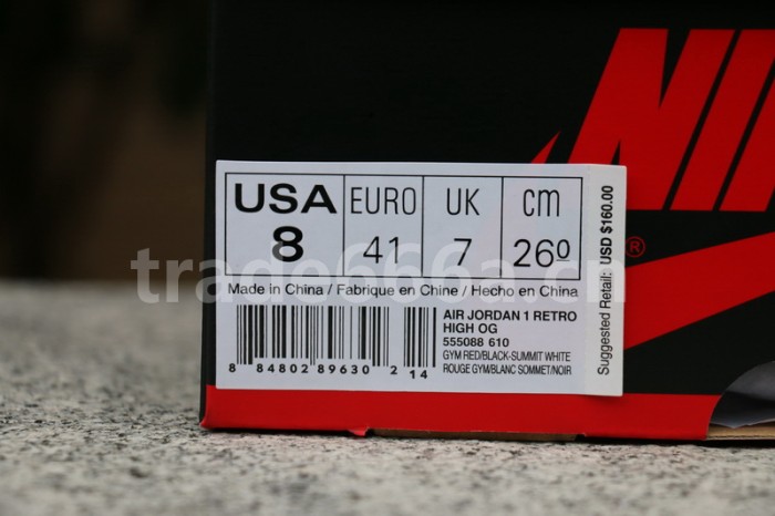 Authentic Air Jordan 1 Retro High OG “Bred Toe”