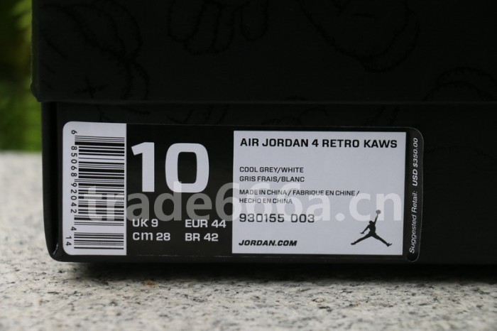 Authentic Kaws x Air Jordan 4 “Cool Grey”