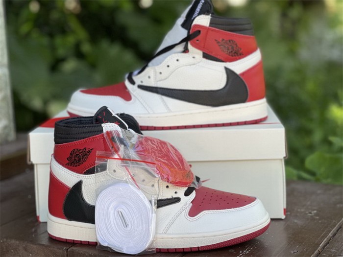 Authentic Travis Scott x Fragment x Air Jordan 1 White Red