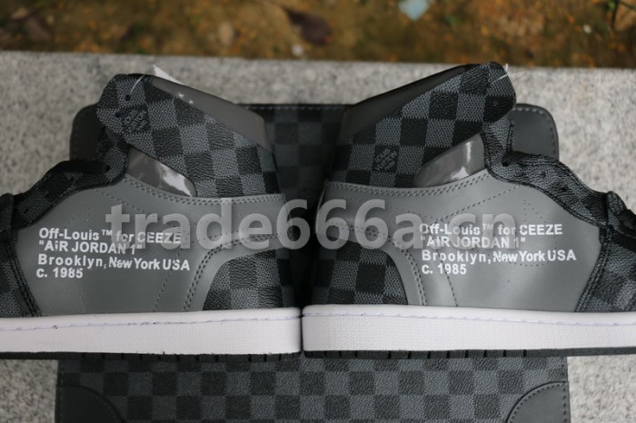 Authentic Off White X LV x Air Jordan 1 Black
