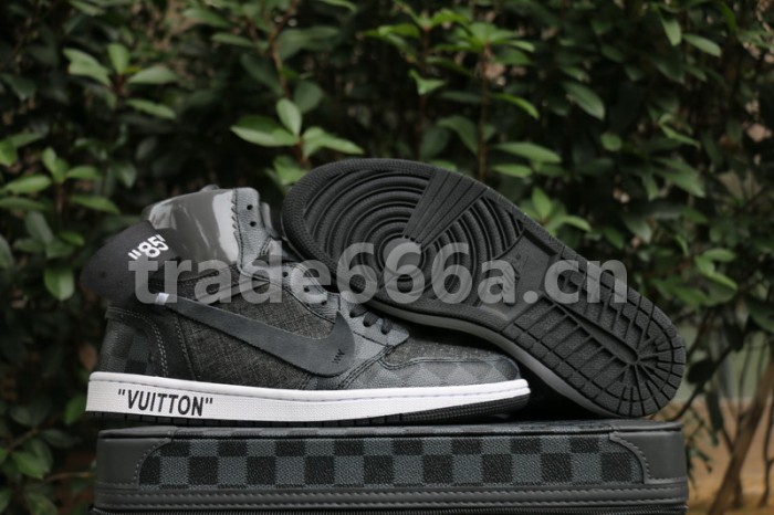 Authentic Off White X LV x Air Jordan 1 Black