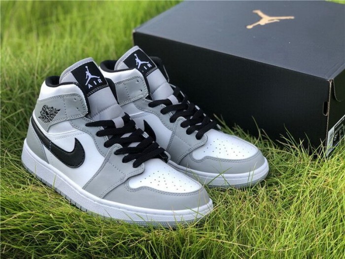 Authentic Air Jordan 1 Mid “Light Smoke Grey”