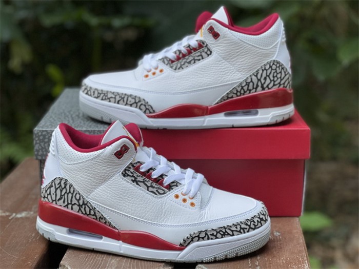 Authentic Air Jordan 3 Retro Cardinal Red