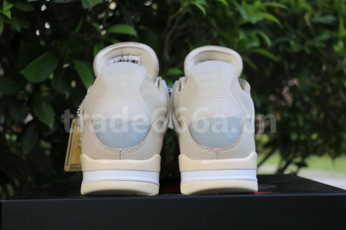 Authentic OFF-WHITE x Air Jordan 4 SP WMNS “Sail”
