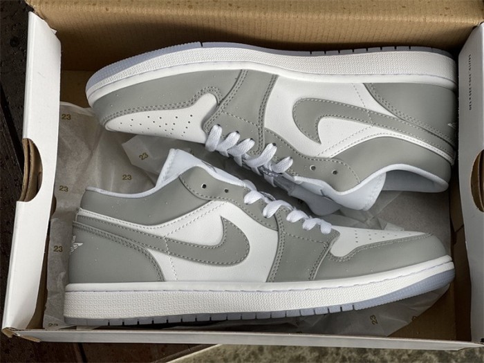 Authentic Air Jordan 1 Low “Wolf Grey” Women