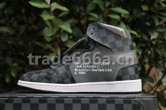 Authentic Off White X LV x Air Jordan 1 Black