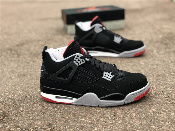 Authentic Air Jordan 4 Bred 2019