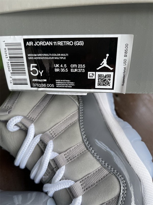 Authentic Air Jordan 11 Cool Grey 2021 GS