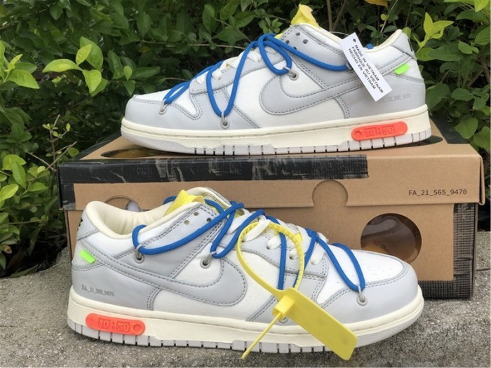 Authentic Off White x Nike Dunk Low The 50 Grey