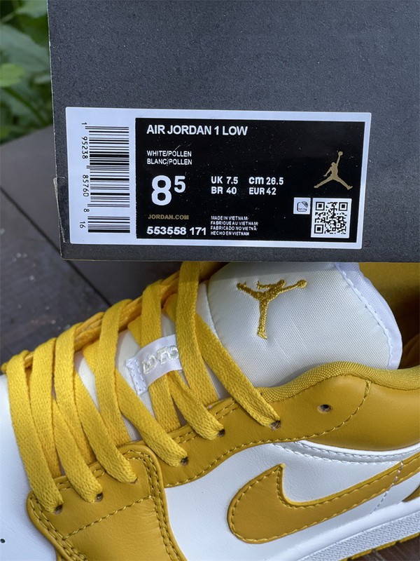 Authentic Air Jordan 1 Low White Pollen