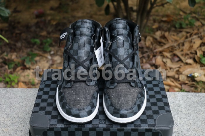 Authentic Off White X LV x Air Jordan 1 Black