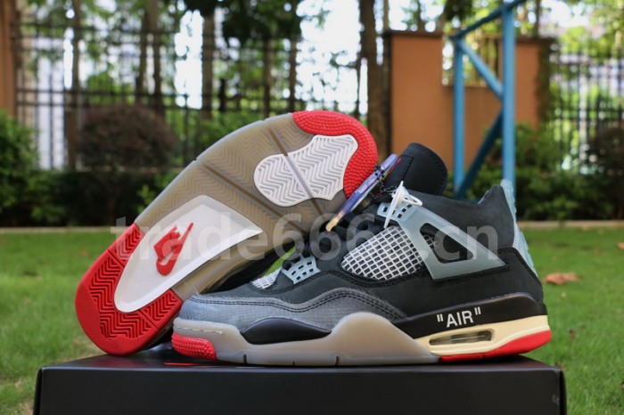 Authentic OFF WHITE x Air Jordan 4 “Bred”