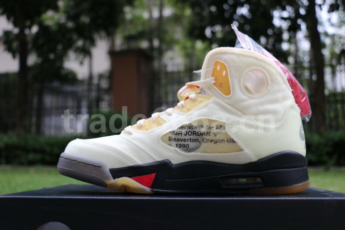 Authentic OFF-WHITE x Air Jordan 5 “Sail”