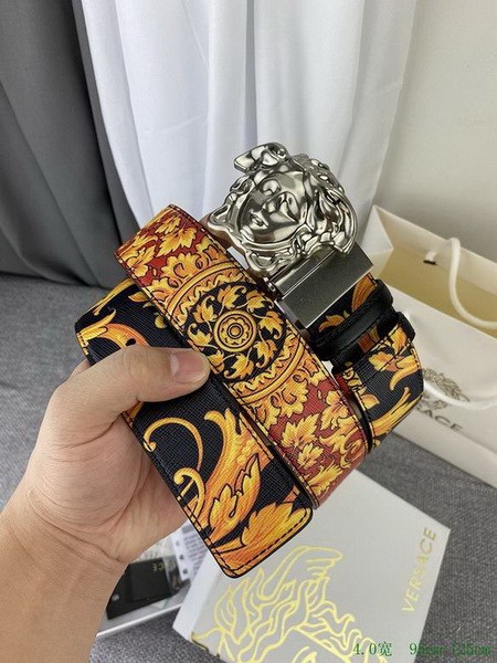 Super Perfect Quality Versace Belts(100% Genuine Leather,Steel Buckle)-656